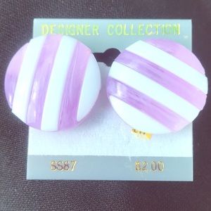 Lavender+white, Retro Earrings